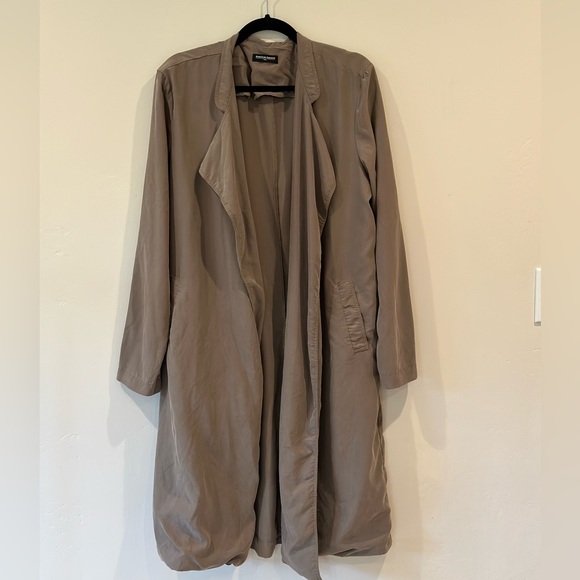 American Apparel Dylan Trench Sz M/L Olive - Picture 4 of 4